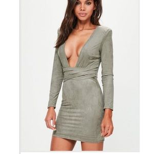 MissGuided Green Cocktail Dress